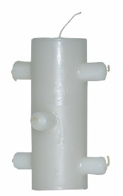 BOUGIE 7 MECHES - BLANC