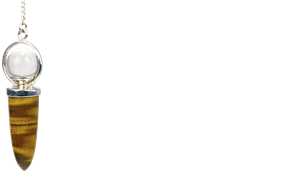 Pendule Pointe œil de Tigre et Bille de Cristal